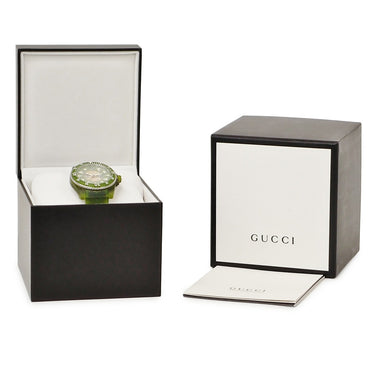 腕時計 グッチ GUCCI ダイブ DIVE 136.3 YA136345 自動巻き メンズ 新品同様 クリア グリーン バイオベースプラスチック 回転ベゼル