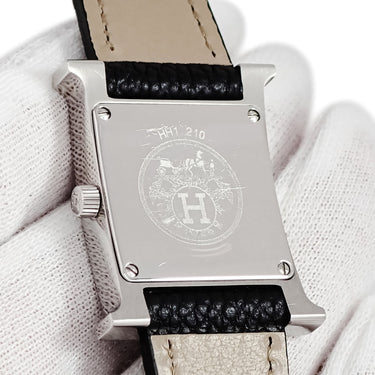 腕時計 エルメス HERMES Hウォッチ PM HH1.210 HH1.210.283/ZBA クオーツ レディース 純正ダイヤ ホワイト シェル H型 スクエア 2針