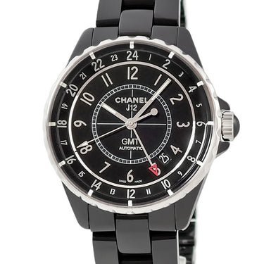 腕時計 シャネル CHANEL J12 GMT 38mm H3102 自動巻き メンズ ブラック セラミック 黒 アラビア デイト デュアルタイム