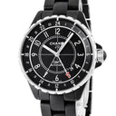 腕時計 シャネル CHANEL J12 GMT 41mm H3101 自動巻き メンズ マットブラック セラミック 黒 アラビア デイト