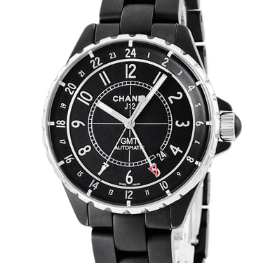 腕時計 シャネル CHANEL J12 GMT 41mm H3101 自動巻き メンズ マットブラック セラミック 黒 アラビア デイト