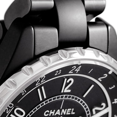 腕時計 シャネル CHANEL J12 GMT 41mm H3101 自動巻き メンズ マットブラック セラミック 黒 アラビア デイト