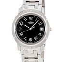 腕時計 エルメス HERMES クリッパー CL6.710 CL6.710.330/3754 クオーツ メンズ ブラック 黒 デイト アラビア ラウンド