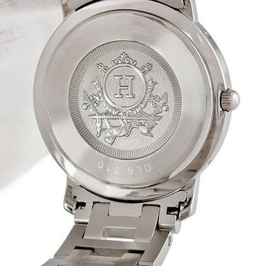腕時計 エルメス HERMES クリッパー CL6.710 CL6.710.330/3754 クオーツ メンズ ブラック 黒 デイト アラビア ラウンド