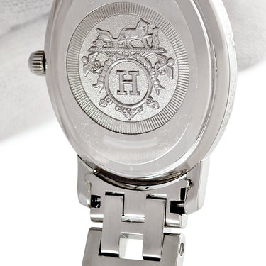 腕時計 エルメス HERMES クリッパー オーバル ナクレ CO1.230 クオーツ レディース 純正ダイヤ ピンク シェル ギョーシェ