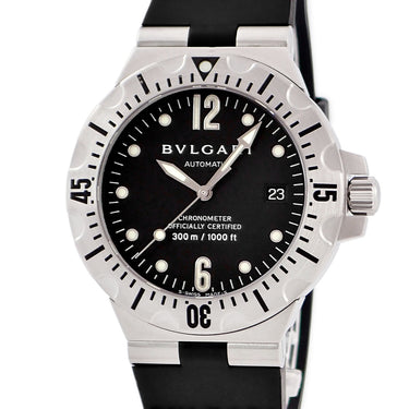 腕時計 ブルガリ BVLGARI ディアゴノ スクーバ SD40S 自動巻き メンズ ブラック 黒 デイト 逆回転防止ベゼル ダイバーズ