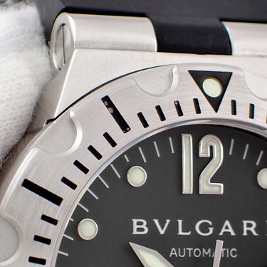 腕時計 ブルガリ BVLGARI ディアゴノ スクーバ SD40S 自動巻き メンズ ブラック 黒 デイト 逆回転防止ベゼル ダイバーズ