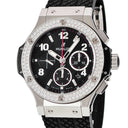 腕時計 ウブロ HUBLOT ビッグバン スチール ダイヤモンド 301.SX.130.RX.114 自動巻き メンズ 純正ダイヤ ブラック クロノグラフ