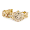 腕時計 ロレックス ROLEX デイトジャスト 26 179158 D番 自動巻き レディース メーカーOH済 D番 K18YG無垢 純正ダイヤ パヴェ