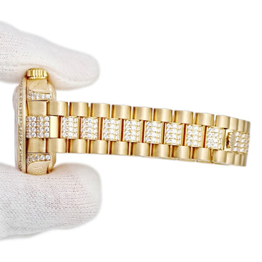 腕時計 ロレックス ROLEX デイトジャスト 26 179158 D番 自動巻き レディース メーカーOH済 D番 K18YG無垢 純正ダイヤ パヴェ