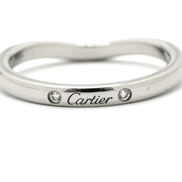 カルティエ Cartier バレリーナ カーブ ダイヤ B4092900 プラチナシルバー Pt950 ダイヤモンド #51(JP11) リング 指輪 3Pダイヤ プラチナ950 10.5号