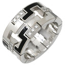 カルティエ Cartier ドラゴン パドロック ブラック×ホワイトゴールド K18WG ダイヤモンド ラッカー #59(JP19) リング 指輪 750 18K WG ダイヤモンド 19号