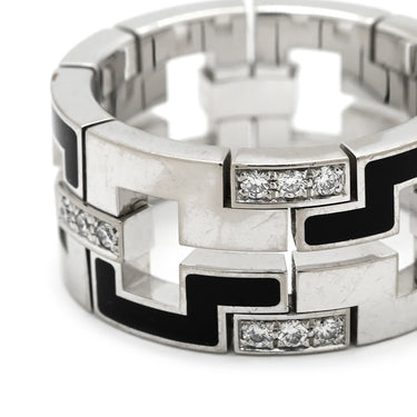 カルティエ Cartier ドラゴン パドロック ブラック×ホワイトゴールド K18WG ダイヤモンド ラッカー #59(JP19) リング 指輪 750 18K WG ダイヤモンド 19号