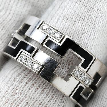 カルティエ Cartier ドラゴン パドロック ブラック×ホワイトゴールド K18WG ダイヤモンド ラッカー #59(JP19) リング 指輪 750 18K WG ダイヤモンド 19号