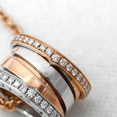 ブルガリ BVLGARI ビーゼロワン パーフェクト ミステイク ダイヤ 355062 ピンクゴールドXホワイトゴールド K18PG K18WG ダイヤモンド ネックレス B-zero1 18K 750PG WG