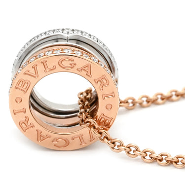 ブルガリ BVLGARI ビーゼロワン パーフェクト ミステイク ダイヤ 355062 ピンクゴールドXホワイトゴールド K18PG K18WG ダイヤモンド ネックレス B-zero1 18K 750PG WG