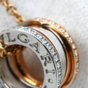 ブルガリ BVLGARI ビーゼロワン パーフェクト ミステイク ダイヤ 355062 ピンクゴールドXホワイトゴールド K18PG K18WG ダイヤモンド ネックレス B-zero1 18K 750PG WG