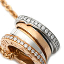ブルガリ BVLGARI ビーゼロワン パーフェクト ミステイク ダイヤ 355062 ピンクゴールドXホワイトゴールド K18PG K18WG ダイヤモンド ネックレス B-zero1 18K 750PG WG