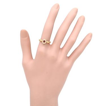 セイコー SEIKO ルビー ダイヤモンド レッド×イエローゴールド K18YG ルビー ダイヤモンド リング 指輪 Au750 18K 18金 YG オーバルミックスカット ツバメ刻印 1石 12号