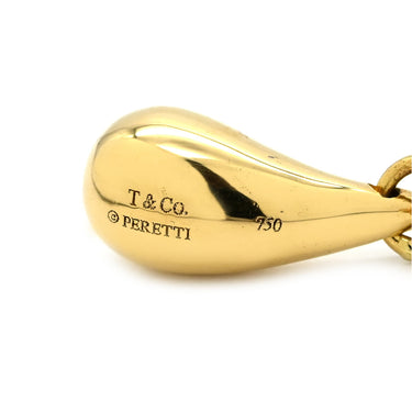 ティファニー Tiffany & Co ティアドロップ イエローゴールド K18YG ネックレス T＆Co. Au750 18K エルサペレッティ しずく