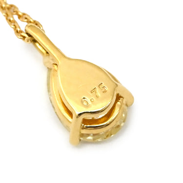 タサキ TASAKI ペアシェイプ ダイヤモンドデザイン イエロー×イエローゴールド K18YG ダイヤモンド ネックレス TASAKI Au750 18K 18金 イエロー 雫 しずく型