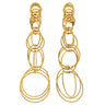 ブチェラッティ BUCCELLATI ハンドツイステッドスレッド ハワイ イエローゴールド K18YG K18PG(留め具) ピアス 18K 750 3連 サークル 立体デザイン ドロップ スウィング