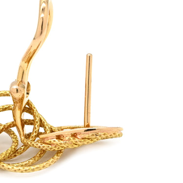 ブチェラッティ BUCCELLATI ハンドツイステッドスレッド ハワイ イエローゴールド K18YG K18PG(留め具) ピアス 18K 750 3連 サークル 立体デザイン ドロップ スウィング