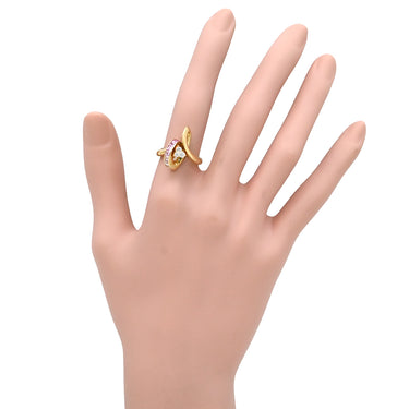 ジュネ Jeunet ピンクサファイア ダイヤモンド ピンク×イエローゴールド K18YG サファイア ダイヤモンド リング 指輪 Au750 18K プリンセスカット グラデーション 11号