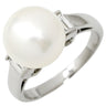 ミキモト MIKIMOTO 花珠パール ダイヤモンド パールホワイト×プラチナシルバー Pt950 パール ダイヤモンド リング 指輪 Pt950 プラチナ 1粒 真珠 アコヤ あこや 大粒 13号
