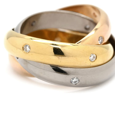 カルティエ Cartier トリニティ コンステレーション ダイヤ B4038800 ホワイトゴールド×イエローゴールド×ピンクゴールド K18YG ダイヤモンド #46(JP6) リング 指輪 3連 15石 18K 750 YG 6号