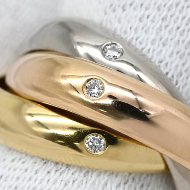 カルティエ Cartier トリニティ コンステレーション ダイヤ B4038800 ホワイトゴールド×イエローゴールド×ピンクゴールド K18YG ダイヤモンド #46(JP6) リング 指輪 3連 15石 18K 750 YG 6号