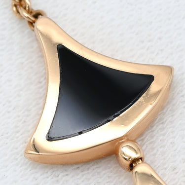 ブルガリ BVLGARI ディーヴァ ドリーム ホワイト×ブラック×ピンクゴールド K18PG オニキス マザーオブパール ピアス 白 黒 Au750 18K ドロップ スイング オニキス シェル