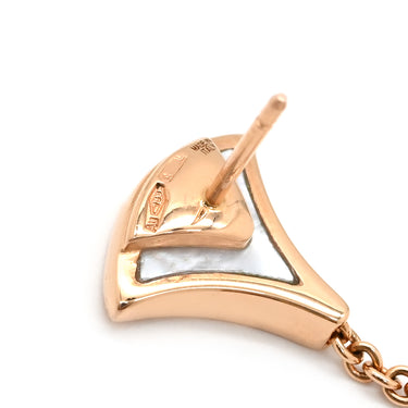 ブルガリ BVLGARI ディーヴァ ドリーム ホワイト×ブラック×ピンクゴールド K18PG オニキス マザーオブパール ピアス 白 黒 Au750 18K ドロップ スイング オニキス シェル