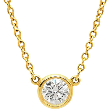 ティファニー Tiffany & Co バイザヤード シングルダイヤ イエローゴールド K18YG ダイヤモンド ネックレス T&Co. 1P 1石 1粒 エルサペレッティ