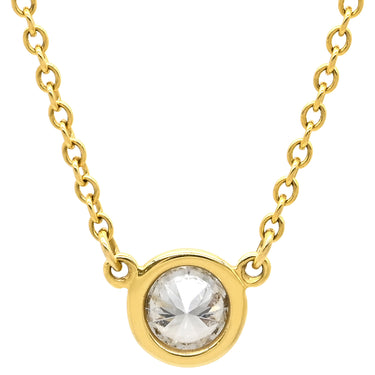 ティファニー Tiffany & Co バイザヤード シングルダイヤ イエローゴールド K18YG ダイヤモンド ネックレス T&Co. 1P 1石 1粒 エルサペレッティ