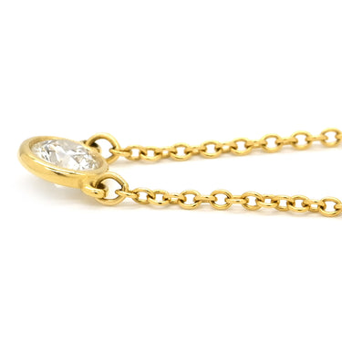 ティファニー Tiffany & Co バイザヤード シングルダイヤ イエローゴールド K18YG ダイヤモンド ネックレス T&Co. 1P 1石 1粒 エルサペレッティ