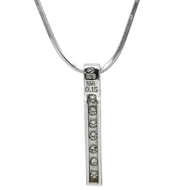 タサキ TASAKI ダイヤ バートップ ペンダント ホワイトゴールド K18WG ダイヤモンド ネックレス TASAKI Au750 18K 18金 WG 9石 9P