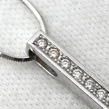 タサキ TASAKI ダイヤ バートップ ペンダント ホワイトゴールド K18WG ダイヤモンド ネックレス TASAKI Au750 18K 18金 WG 9石 9P