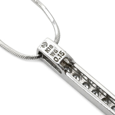 タサキ TASAKI ダイヤ バートップ ペンダント ホワイトゴールド K18WG ダイヤモンド ネックレス TASAKI Au750 18K 18金 WG 9石 9P