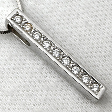 タサキ TASAKI ダイヤ バートップ ペンダント ホワイトゴールド K18WG ダイヤモンド ネックレス TASAKI Au750 18K 18金 WG 9石 9P