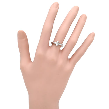 ティファニー Tiffany & Co T ワン ナロー ダイヤモンド ホワイトゴールド K18WG ダイヤモンド リング 指輪 T&Co. Au750 18K 18金 WG 8.5号