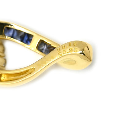 ポーラ POLA サファイア ダイヤ デザイン ペンダント ブルー×イエローゴールド K18YG サファイア ダイヤモンド ネックレス 青 18K 750 YG