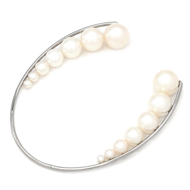 タサキ TASAKI M/G TASAKI パール オープン パールホワイト×シルバー パール Pd950 ブレスレット Pd950 パラジウム メラニー・ジョージャコプロスコラボ 真珠
