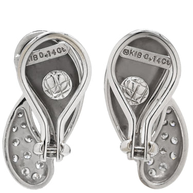 ミキモト MIKIMOTO パヴェダイヤ クリップイヤリング ホワイトゴールド K18WG ダイヤモンド イヤリング MIKIMOTO Au750 WG 18K 18金 ダイヤ クリップ式