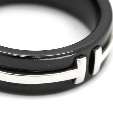 ティファニー Tiffany & Co T TWO リング ブラック×シルバー シルバー925 チタン リング 指輪 黒 T＆Co SV925 9号