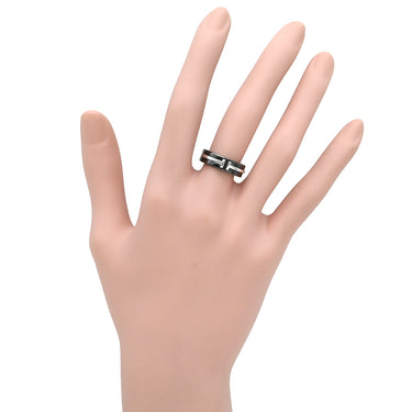 ティファニー Tiffany & Co T TWO リング ブラック×シルバー シルバー925 チタン リング 指輪 黒 T＆Co SV925 9号
