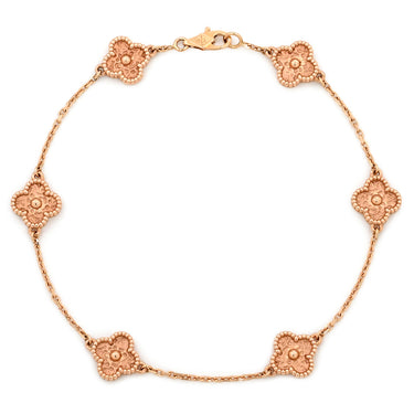 ヴァンクリーフアーペル Van Cleef & Arpels スウィート アルハンブラ 6モチーフ VCARO8DD00 ローズゴールド K18PG ブレスレット ピンクゴールド 750PG 18K