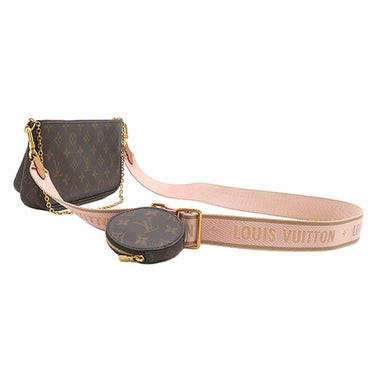 ルイヴィトン LOUIS VUITTON ミュルティ ポシェット アクセソワール M44840 ローズクレール モノグラムキャンバス ショルダーバッグ ゴールド金具