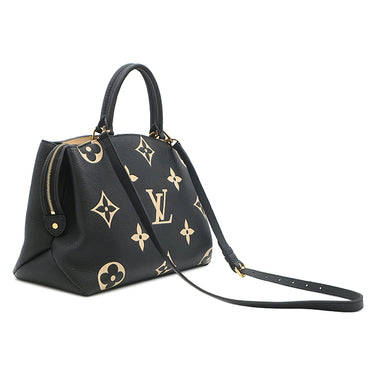 ルイヴィトン LOUIS VUITTON グランパレMM M45842 ブラック×ベージュ レザー バイカラー モノグラムアンプラントレザー 2WAYバッグ ゴールド金具 ハンドバッグ ショルダー