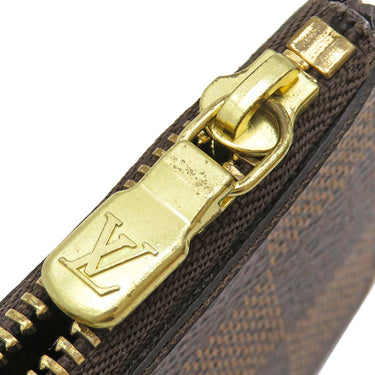ルイヴィトン LOUIS VUITTON ポシェット クレ N62658 ダミエエベヌ ダミエキャンバス コインケース ゴールド金具 茶 小銭入れ キーチェーン付き